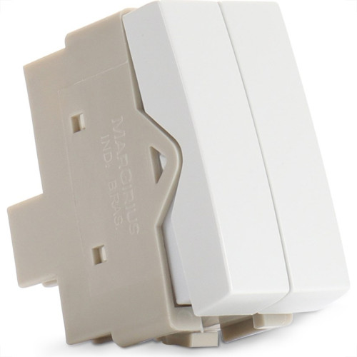 Modulo Margirius Sleek Simples Duplo 10A Branco 17837 Modulo Margirius Sleek Simples Duplo 10A Branco 17837