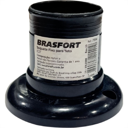 Soquete De Teto Brasfort Preto E-27 7994 - Kit C/20 Soquete De Teto Brasfort Preto E-27 7994 - Kit C/20