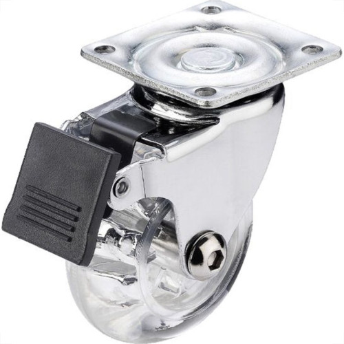 Rodizio Perkon Poliuretano Base Giratorio Transparente Com Trava 50Mm 1242 Rodizio Perkon Poliuretano Base Giratorio Transparente Com Trava 50Mm 1242