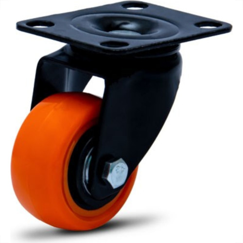 Rodizio Colson Polietileno Base Giratoria Laranja Sem Trava 41Mm Rodizio Colson Polietileno Base Giratoria Laranja Sem Trava 41Mm