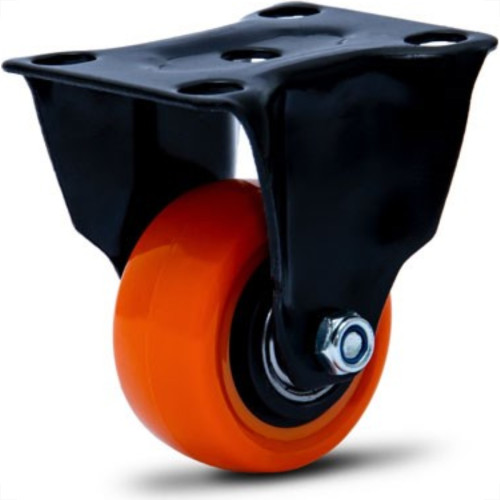 Rodizio Colson Polietileno Base Fixa Laranja Sem Trava 41Mm Rodizio Colson Polietileno Base Fixa Laranja Sem Trava 41Mm