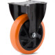 Rodizio Colson Polietileno Base Fixa Laranja Sem Trava 125Mm Rodizio Colson Polietileno Base Fixa Laranja Sem Trava 125Mm
