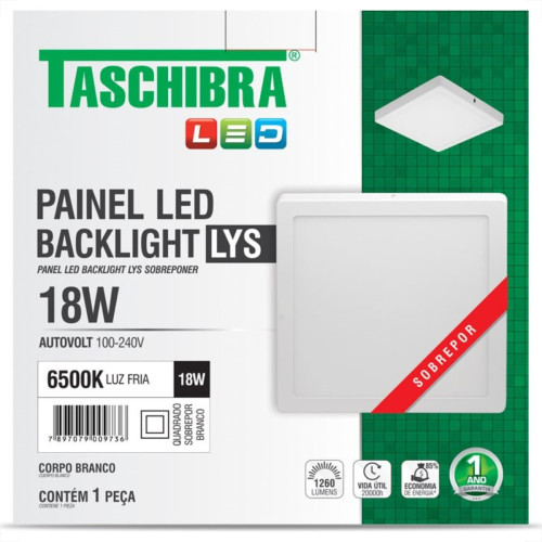 Plaf.Led Tasch.Lys Ext.Qd.18W 6500K 22Cm Plaf.Led Tasch.Lys Ext.Qd.18W 6500K 22Cm