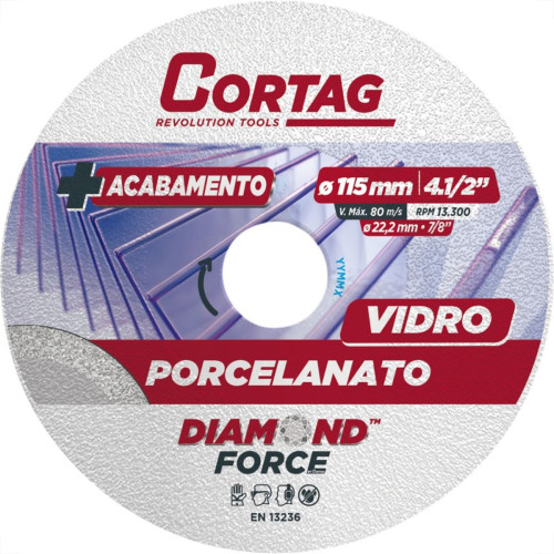 Disco Diamantado Cortag Porcelanato/Vidro 115Mm 62797 Disco Diamantado Cortag Porcelanato/Vidro 115Mm 62797