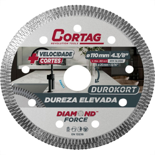 Disco Diamantado Cortag Turbo Durokort Seguimentado Seco 110Mm 60668 Disco Diamantado Cortag Turbo Durokort Seguimentado Seco 110Mm 60668