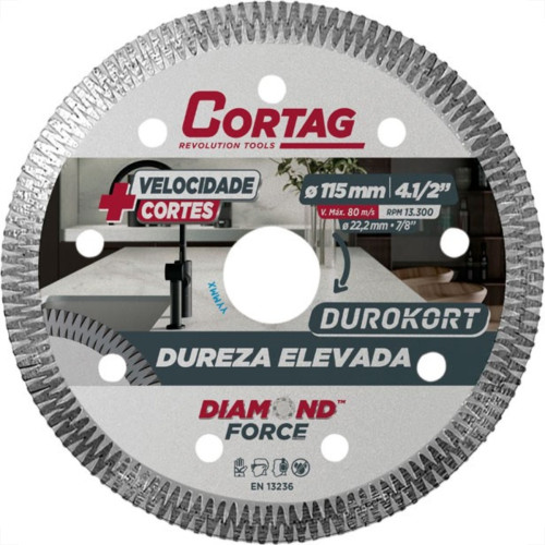 Disco Diamantado Cortag Turbo Durokort Seguimentado Seco 115Mm 60349 Disco Diamantado Cortag Turbo Durokort Seguimentado Seco 115Mm 60349