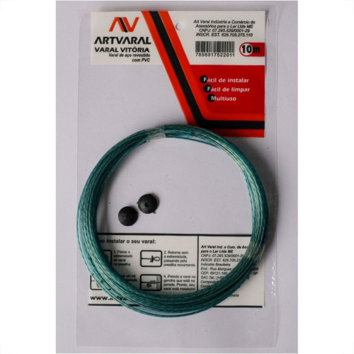 Varal Aco Vitoria Revestido Pvc 10M X1,65 1.01.002 Varal Aco Vitoria Revestido Pvc 10M X1,65 1.01.002