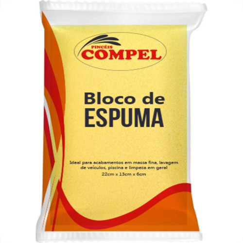 Espuma Em Bloco Compel Amarela 22X13X6Cm 0,2001 Espuma Em Bloco Compel Amarela 22X13X6Cm 0,2001