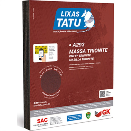 Lixa Massa Tatu 100 Trionite A29301000050 - Kit C/50 Lixa Massa Tatu 100 Trionite A29301000050 - Kit C/50