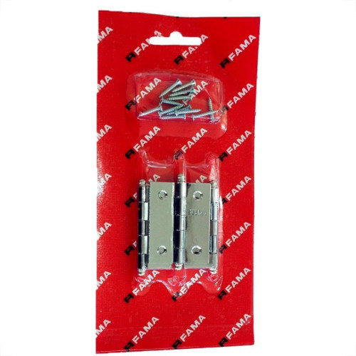 Dobradica Fama 1295 Ferro Cromado Bicromatizado 3.1/2'' Blister Com 3 Pecas Dobradica Fama 1295 Ferro Cromado Bicromatizado 3.1/2'' Blister Com 3 Pecas