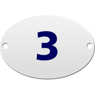Numero Oval Pvc Caiado 3 - Kit C/25