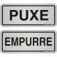 Placa Sinalizacao Aluminio 06X15 ''Puxe/Empurre'' 2 Pecas 120Ag Placa Sinalizacao Aluminio 06X15 ''Puxe/Empurre'' 2 Pecas 120Ag