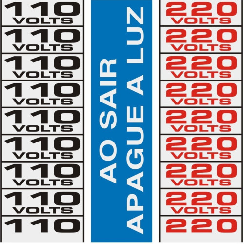 Placa Sinalizacao Aluminio 01,5X3,5 ''110V/220V'' 18 Pecas 120Ah Placa Sinalizacao Aluminio 01,5X3,5 ''110V/220V'' 18 Pecas 120Ah
