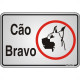 Placa Sinalizacao Aluminio 16X23 ''Cuidado Cao Bravo'' 014 150Ah Placa Sinalizacao Aluminio 16X23 ''Cuidado Cao Bravo'' 014 150Ah