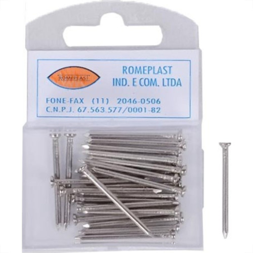 Prego Aco Romeplast Com Cabeca 10X10 (1,50X23mm) (1,50X23mm) Sistema ''X'' Cartela Com 40 Pecas Prego Aco Romeplast Com Cabeca 10X10 (1,50X23mm) (1,50X23mm) Sistema ''X'' Cartela Com 40 Pecas