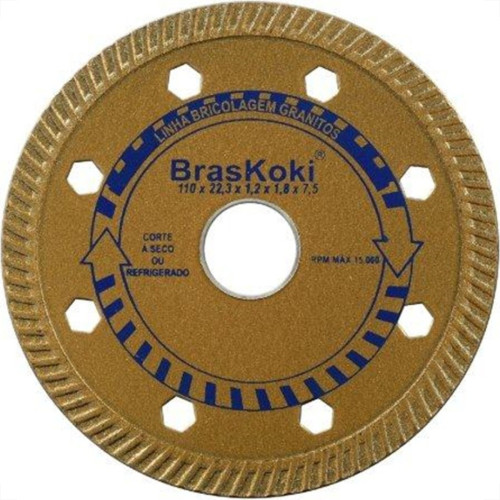 Disco Diamantado Braskoki 110Mm Granitos Seco Agua Disco Diamantado Braskoki 110Mm Granitos Seco Agua