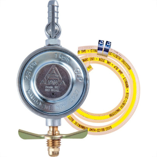 Regulador Gas Alianca Medio 504 Com Mangueira 59514 Regulador Gas Alianca Medio 504 Com Mangueira 59514