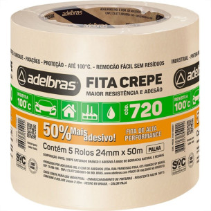 Fita Crepe Adelbras 24Mmx50M - Kit C/5
