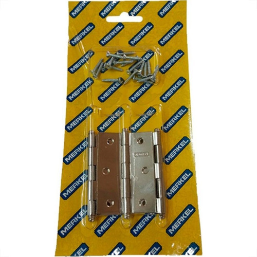 Dobradica Merkel 129 Ferro Niquelado 2.1/2'' Blister Com 3 Pecas Dobradica Merkel 129 Ferro Niquelado 2.1/2'' Blister Com 3 Pecas