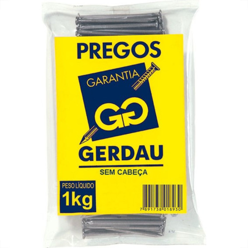 Prego Gerdau Sem Cabeca 08X08 (1,20X18mm) (1,20X18mm) 1Kg