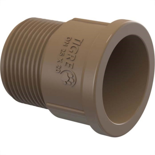 Adaptador Marrom Tigre Curto Liso Rosca 20X1/2 - Kit C/60