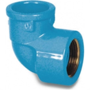 Cotovelo Azul Tigre Liso Rosca 25Mm X 3/4'' - Kit C/20