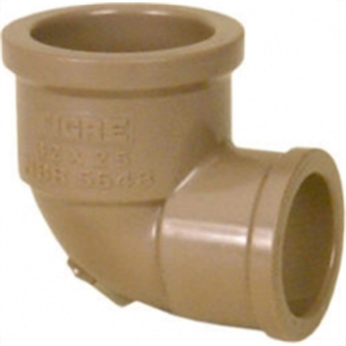 Cotovelo Marrom Tigre Liso Rosca Reducao 25X1/2 - Kit C/20