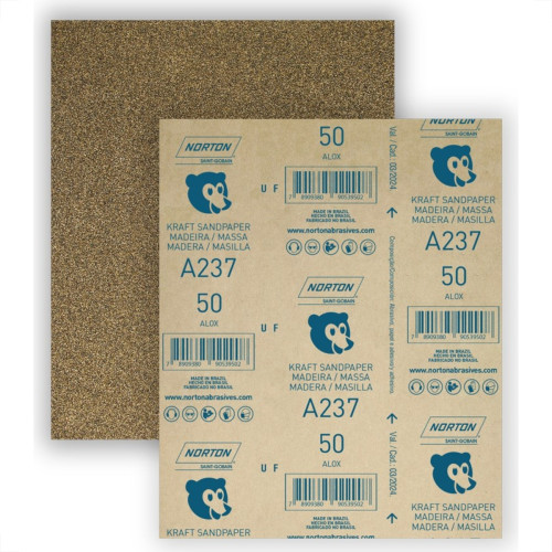 Lixa Madeira Norton 50 A237 - Kit C/50