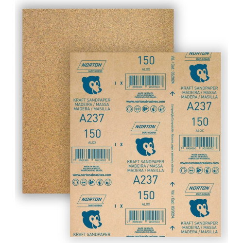 Lixa Madeira Norton 150 A237 - Kit C/50