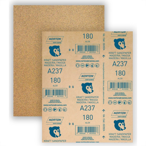 Lixa Madeira Norton 180 A237 - Kit C/50