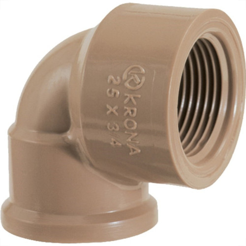 Cotovelo Marrom Krona Liso Rosca 20Mm X 1/2 483 - Kit C/30 Cotovelo Marrom Krona Liso Rosca 20Mm X 1/2 483 - Kit C/30