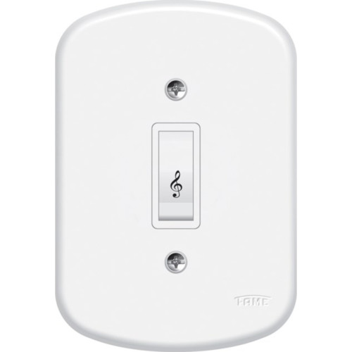 Conjunto Fame 4X2 Branco Com Placa 1Campainha 