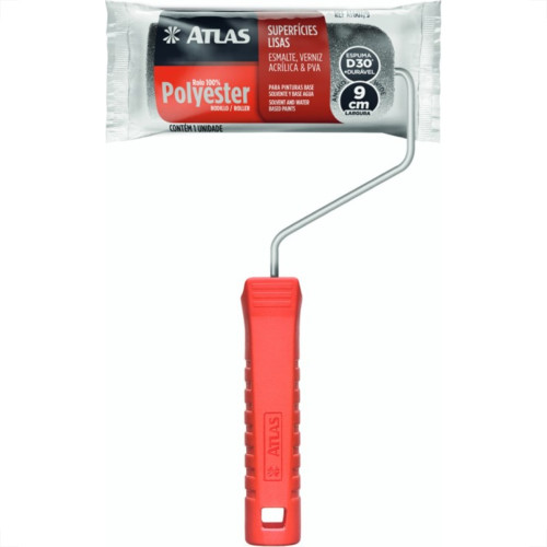 Rolo Poliester Atlas Cinza 406 09Cm Com Cabo 406/9 Rolo Poliester Atlas Cinza 406 09Cm Com Cabo 406/9