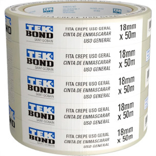 Tek Fita Crepe Bond 18Mm X 50Mt - Kit C/5 Rl