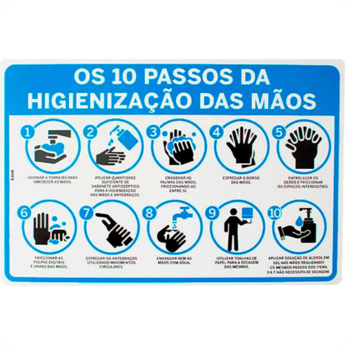 Look Placa Sinalizacao 20X30 10Passos P/Higi Look Placa Sinalizacao 20X30 10Passos P/Higi