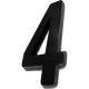 Deplasti Numero 3D Preto 4 13Cm Deplasti Numero 3D Preto 4 13Cm