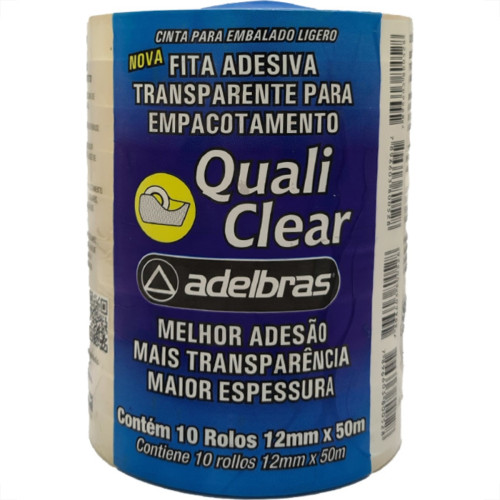 Adelbras Fita Durex 12 X 50 - Kit C/10 Rl Adelbras Fita Durex 12 X 50 - Kit C/10 Rl