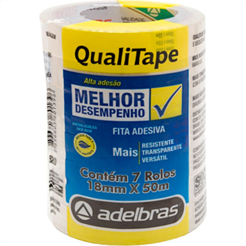 Adelbras Fita Durex 18 X 50 - Kit C/7 Rl Adelbras Fita Durex 18 X 50 - Kit C/7 Rl