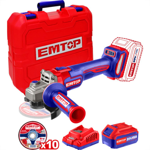 Emtop Esmerilhareira 41/2 20V Bt4A+Carr S/Cv Emtop Esmerilhareira 41/2 20V Bt4A+Carr S/Cv