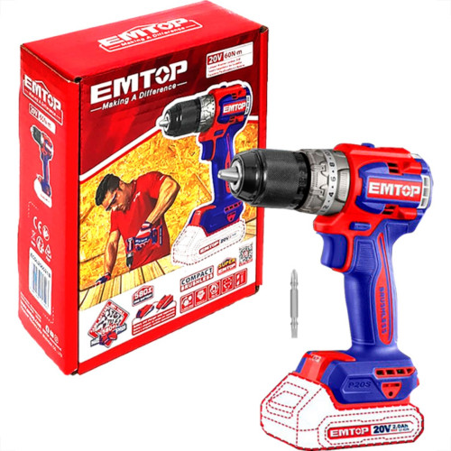 Emtop Furadeira/Parafusadeira 20V 66N S/Bt S/Cv Emtop Furadeira/Parafusadeira 20V 66N S/Bt S/Cv