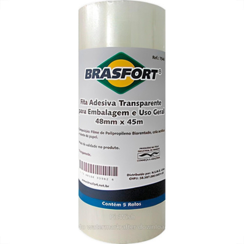 Brasfort Fita Adesiva P/Embalagem Transp. 48X 45 - Kit C/5 Un Brasfort Fita Adesiva P/Embalagem Transp. 48X 45 - Kit C/5 Un
