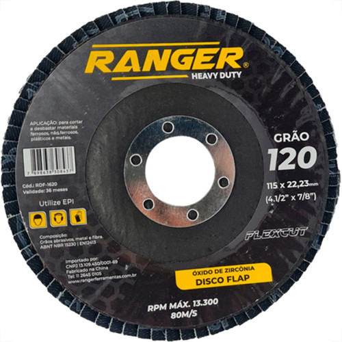 Ranger Disco Flap Zirc.4.1/2 X.120 - Kit C/10 Un Ranger Disco Flap Zirc.4.1/2 X.120 - Kit C/10 Un