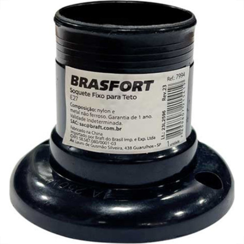 Brasfort Soquete P/Teto E27 Pto - Kit C/20 Un Brasfort Soquete P/Teto E27 Pto - Kit C/20 Un