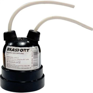 Brasfort Soquete C/Rabicho E27 Pto - Kit C/20 Un