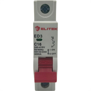 Elitek Disjuntor Ed31.1P 63A Curva C 3Ka