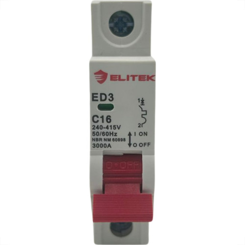 Elitek Disjuntor Ed31.1P 20A Curva C 3Ka Elitek Disjuntor Ed31.1P 20A Curva C 3Ka