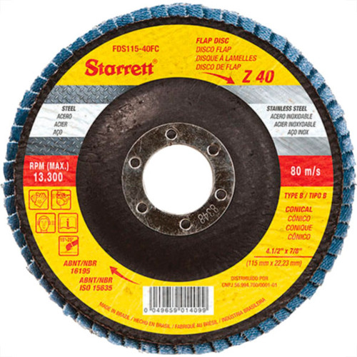Starrett Disco Flap 4.1/2 X 120 - Kit C/12 Pc