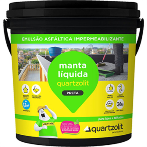 Quartzolit Impermeabilizantes Manta Liquida Quartizolit Preta 3,6Kg