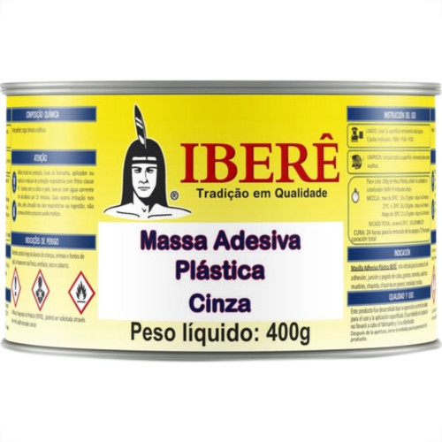 Ibere Massa Plastica Cinza 400 Grs - Kit C/12 Pc Ibere Massa Plastica Cinza 400 Grs - Kit C/12 Pc
