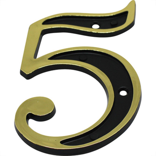 Emave Numero Colonial Preto/Dourado N.5 - Kit C/10 Pc Emave Numero Colonial Preto/Dourado N.5 - Kit C/10 Pc